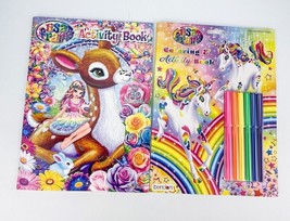 Lisa Frank Coloring And Activity Books Lot Of 2 Markers Rainbows Unicorn Fairy - £13.92 GBP