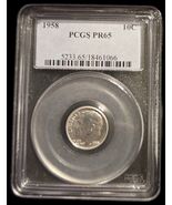 1956 10c Roosevelt Dime PCGS PR65 - $275.51 MXN