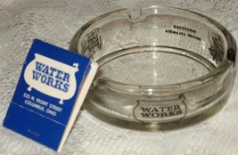 Water Works Glass Ashtray &amp; Matchbook-Vintage- Columbus OH - $8.50