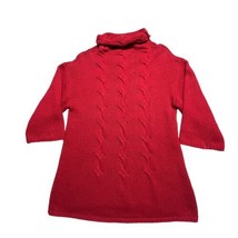 J. Jill Sweater Womens Small Petite Red Turtleneck Knit Wool Blend 3/4 S... - £16.08 GBP