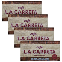 Cafe La Carreta Espresso Coffee 10 oz Brick (Pack of 4 Bricks) - £24.16 GBP
