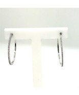 Vintage Sterling Signed 925 Facet Infinity CZ Crystal Stone Hoop Stud Ea... - $733.85 MXN