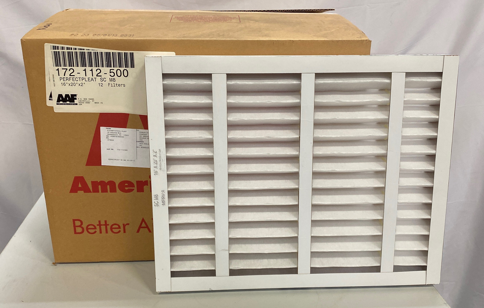AAF 172-112-500 PerfectPleat® SC M8 Filters 16&quot;x20&quot;x2&quot; Lot of 12 - $59.60