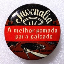 Juvenalia Brown #1 ✱ Vtg Antique Grease Shoe Polish Tin Can Portugal 60´s - £17.57 GBP