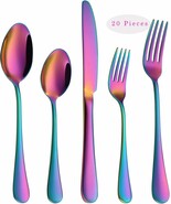 Vandbao Rainbow Flatware Cutlery Silverware Set 20 Pieces,, Dishwasher Safe - $32.99