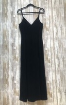 Victoria&#39;s Secret Woman L Long Black Nightgown Gown Vintage Velvet Open Back B57 - £58.15 GBP