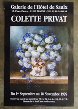 Vintage Poster France Galerie de l&#39;Hotel de Saulx November 1999 Floral 23 x 16&quot; - £18.26 GBP