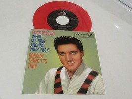 Elvis Presley  45  &amp; Picture Sleeve  Wear My Ring Around Your Neck   Red Vinyl - £19.52 GBP