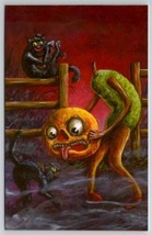 Halloween Matthew Kirscht Laugh Your Head Off Creepy JOL Shiverbones Postcard MK - £37.35 GBP