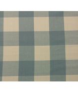 BALLARD DESIGNS BUFFALO CHECK SPA BLUE CREAM CHECKER MULTIUSE FABRIC BY ... - $24.74