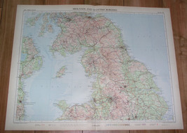 1955 Vintage Map Of Central England Midlands York Manchester / Scale 1:2,500,000 - $30.62