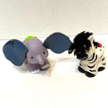 Fisher Price 2005 Little People Touch and Feel Zoo Animals Elephant Zebra Lot 2 - £8.48 GBP