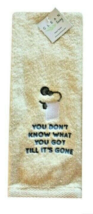 Avanti Hand Towel Don&#39;t Know What You&#39;ve Got Embroidered Guest Ivory - £18.08 GBP