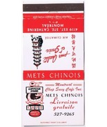 Matchbook Cover Mets Chinois Montreal Quebec - $3.95