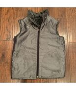 Guess Womens Vest Gray Zip Up Reversible Mock Neck Faux Fur Lined Pockets S - $455.18 MXN
