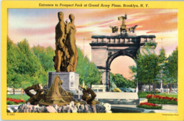 K-2063 Entrance to Prospect Park. Grand Army Plaza, Brooklyn, New York Postcard - £4.13 GBP