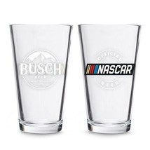 Busch LIGHT Nascar Beer Pint Glass Set | Set of 2 - £19.53 GBP