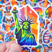 50 PCS Rainbow Independence Day Sticker Pack, American Stickers, LGBTQ D... - £10.55 GBP