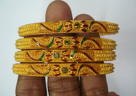 vintage bangle 22kt gold bangle bracelet set 4pc handmade gold jewelry - £4,264.18 GBP