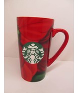 Starbucks Holiday Mug Red Christmas Poinsettia Coffee Latte Cup 16oz - £11.79 GBP