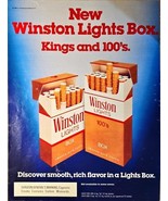 WINSTON LIGHTS BOX-Cigarettes-Kings and 100&#39;s Rich Flavor-1986 Vintage P... - $13.72