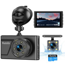 Dash Cam Front and Rear Car Camera 1080P with SD Card, Kussla 3”IPS Scre... - £28.77 GBP