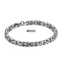 4/6/8mm Width Dubai Chain Bracelet Men Stainless Steel Colorful Male Casual Hand - £12.28 GBP