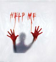 Deluxe Psycho Bloody Help Me Shower Curtain Halloween Bathroom Prop Decoration - £18.73 GBP