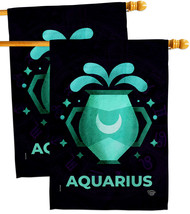 Aquarius House Flags Pack Zodiac 28 X40 Double-Sided Banner - $51.97