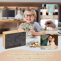 Cash Vault Wooden Money Box Money Savings Challenge Box with Saving Targ... - $278.23 MXN