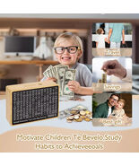 Cash Vault Wooden Money Box Money Savings Challenge Box with Saving Targ... - $278.23 MXN