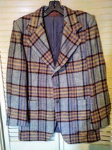 Yves Saint Laurent France Wool Tweed Jacket Made in France Vintage Coat Plaid - £272.21 GBP