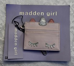 MADDEN GIRL PINK UNICORN CARD CASE KEYCHAIN W/RAINBOW EYELASHES &amp; CONE NWT - £8.49 GBP