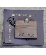 MADDEN GIRL PINK UNICORN CARD CASE KEYCHAIN W/RAINBOW EYELASHES &amp; CONE NWT - £8.53 GBP