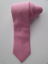 Nordstrom Jacquard Tipping Woven Silk Neck Tie Lightpink 59x3.5 Made In U.S.A  - £31.47 GBP