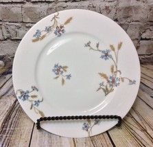 Haviland Limoges Luncheon Plate 8 1/2&quot; Wheat Blue Flowers 1889-1896 - £10.11 GBP