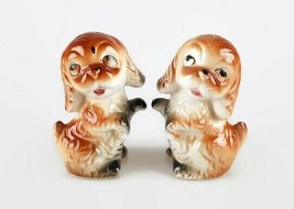 Cocker spaniel salt and pepper shakers with stoppers vintage ceramic dog figure - £14.75 GBP