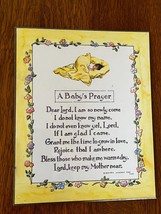 Vintage Dorothea Warren Fox A BABY’S PRAYER Thin Wood Religious Plaque –... - £8.88 GBP