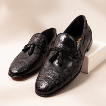 The Istanbul Black Leather Tassel Loafer Men Shoe image 11
