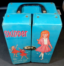 Vintage Mattel Skipper Doll Case Barbie’s Little Sister Doll Case 10”x7”X5” Blue - £23.29 GBP