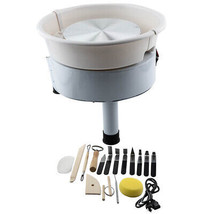 White 250W 25CM Electric Pottery Wheel &amp;Shaping Tool Set  Stainless Steel - £108.46 GBP