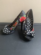 Iron Fist Lounge Days Polka Dot Floral Women’s Heels Rockabilly Sz 5 - $39.95