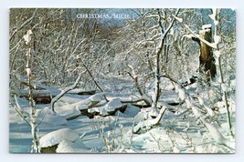 Winter Landscape Greetings From Christmas Michigan MI UNP Chrome Postcard J16 - £2.33 GBP