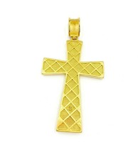 Cross Pendant Charm Gold Stainless Steel Mens Jewelry CZ - $11.87