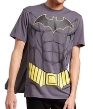 Men&#39;s DC Comics Batman Muscle Costume T Shirt With Detachable Cape Grey  - £11.98 GBP