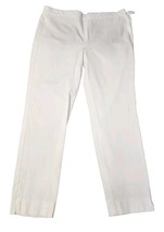 Talbots Chatham 12 White Flat Front Side zip High Waisted Stretch Ankle ... - $19.55