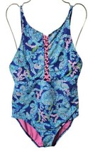 Lilly Pulitzer 12 Mealy One Piece Corsica Blue Turtle Villa Swimsuit 2020 - £48.83 GBP