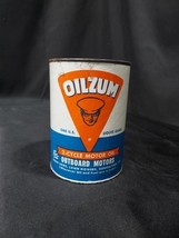 Rare OILZUM 2 Cycle Quart Outboard Chainsaw Cardboard Oil Can FULL White... - $95.99 CAD