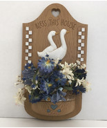Vintage wall hanging country goose bless this house wall pocket country ... - $282.25 MXN