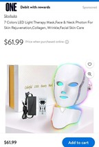 Beauty Mask With Skin Rejuvenation LED Colorful Lights - £28.84 GBP